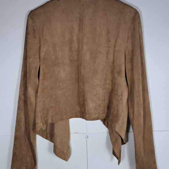 Katherine Barclay Montreal Open Cardigan Women Medium Camel‎ Microsuede - Picture 2 of 9